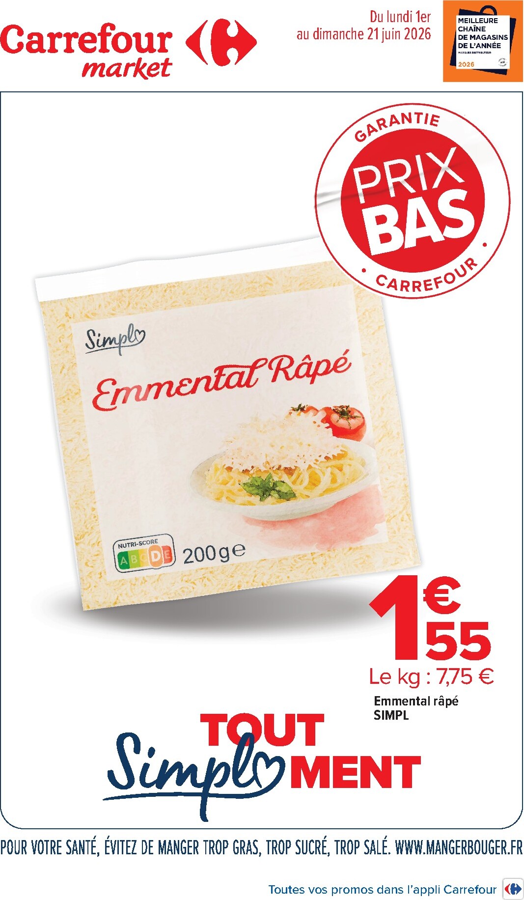 carrefour-market - Flyer Carrefour Market - Garantie prix bas – tout simpl’ment pour la semaine prochaine du du lundi 01/06/2026 au du dimanche 21/06/2026 - page: 1