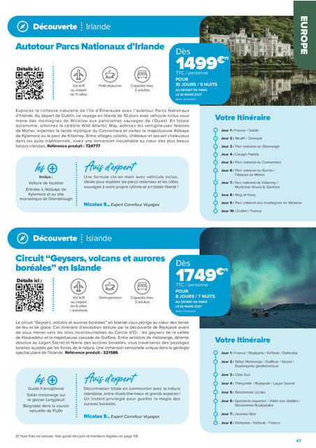 carrefour-market - Current Carrefour Market - Séjours & Circuits leaflet valid from du vendredi 14/08/2026 to du vendredi 30/10/2026 - page: 47