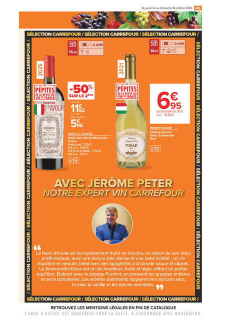 carrefour-market - Flyer Carrefour Market - La Foire Aux Vins pour la semaine prochaine du de jeudi 01/10/2026 au du dimanche 18/10/2026 - page: 49