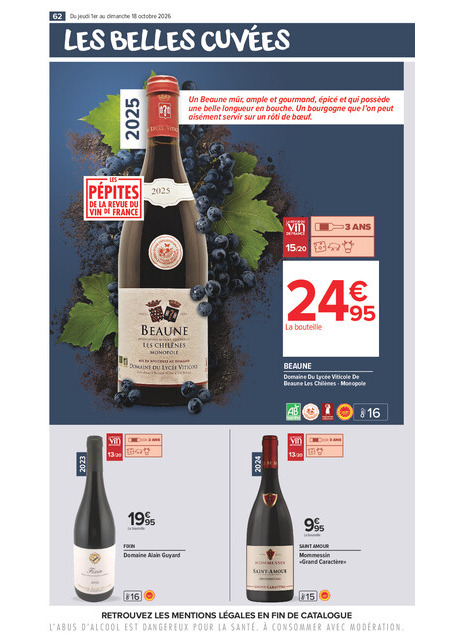 carrefour-market - Flyer Carrefour Market - La Foire Aux Vins pour la semaine prochaine du de jeudi 01/10/2026 au du dimanche 18/10/2026 - page: 62