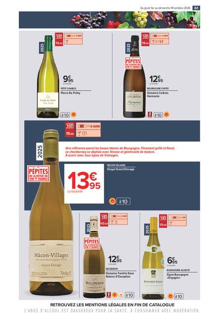 carrefour-market - Flyer Carrefour Market - La Foire Aux Vins pour la semaine prochaine du de jeudi 01/10/2026 au du dimanche 18/10/2026 - page: 61