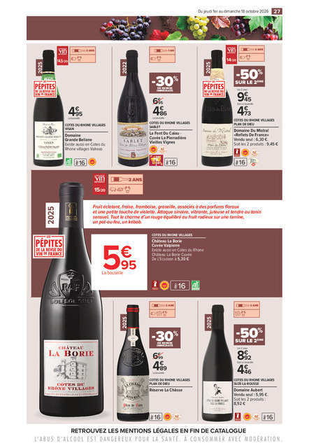carrefour-market - Flyer Carrefour Market - La Foire Aux Vins pour la semaine prochaine du de jeudi 01/10/2026 au du dimanche 18/10/2026 - page: 27