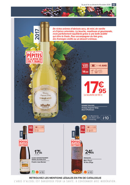 carrefour-market - Flyer Carrefour Market - La Foire Aux Vins pour la semaine prochaine du de jeudi 01/10/2026 au du dimanche 18/10/2026 - page: 63