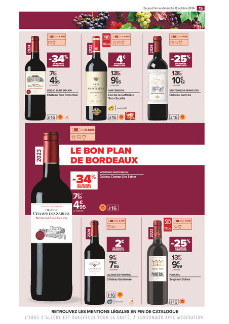 carrefour-market - Flyer Carrefour Market - La Foire Aux Vins pour la semaine prochaine du de jeudi 01/10/2026 au du dimanche 18/10/2026 - page: 15