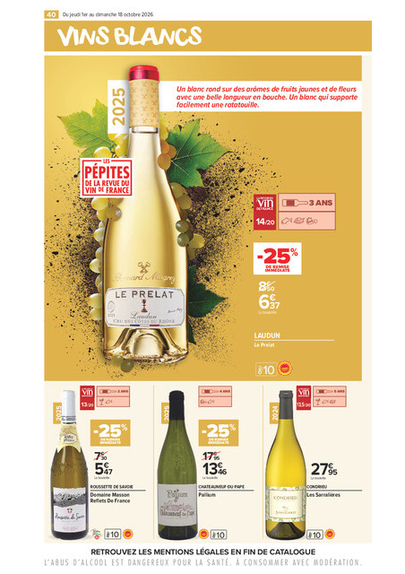 carrefour-market - Flyer Carrefour Market - La Foire Aux Vins pour la semaine prochaine du de jeudi 01/10/2026 au du dimanche 18/10/2026 - page: 40