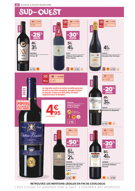 carrefour-market - Flyer Carrefour Market - La Foire Aux Vins pour la semaine prochaine du de jeudi 01/10/2026 au du dimanche 18/10/2026 - page: 20