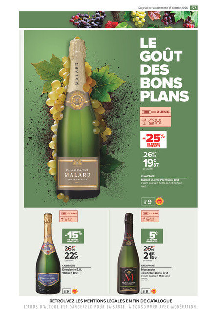 carrefour-market - Flyer Carrefour Market - La Foire Aux Vins pour la semaine prochaine du de jeudi 01/10/2026 au du dimanche 18/10/2026 - page: 57