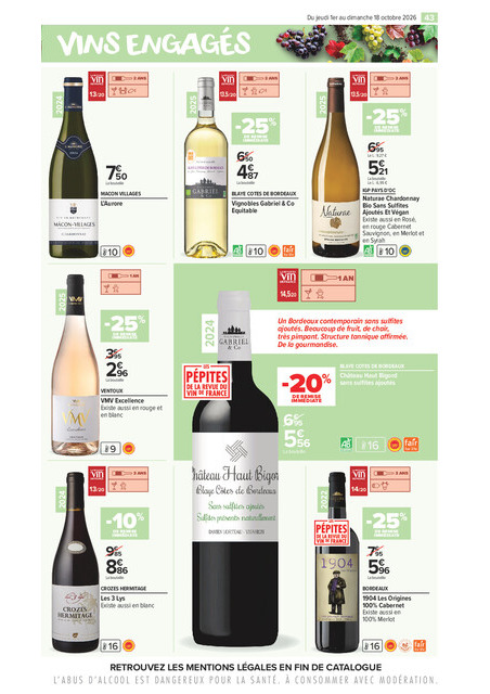 carrefour-market - Flyer Carrefour Market - La Foire Aux Vins pour la semaine prochaine du de jeudi 01/10/2026 au du dimanche 18/10/2026 - page: 43