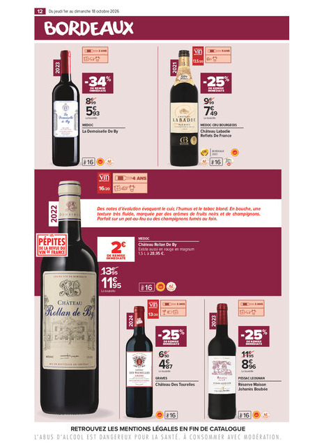 carrefour-market - Flyer Carrefour Market - La Foire Aux Vins pour la semaine prochaine du de jeudi 01/10/2026 au du dimanche 18/10/2026 - page: 12