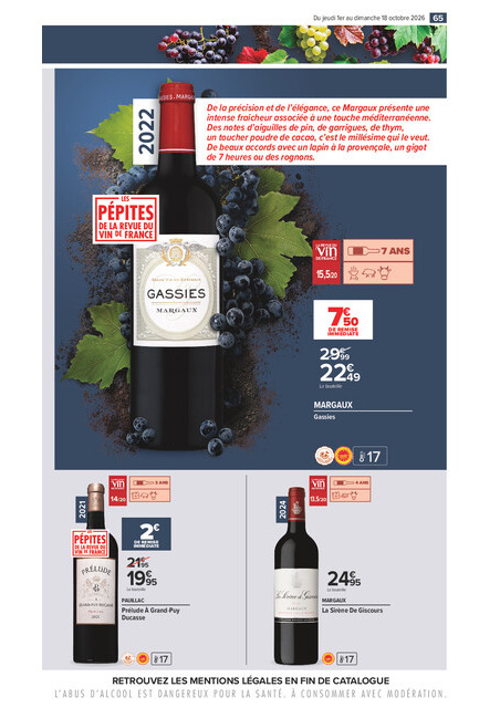 carrefour-market - Flyer Carrefour Market - La Foire Aux Vins pour la semaine prochaine du de jeudi 01/10/2026 au du dimanche 18/10/2026 - page: 65