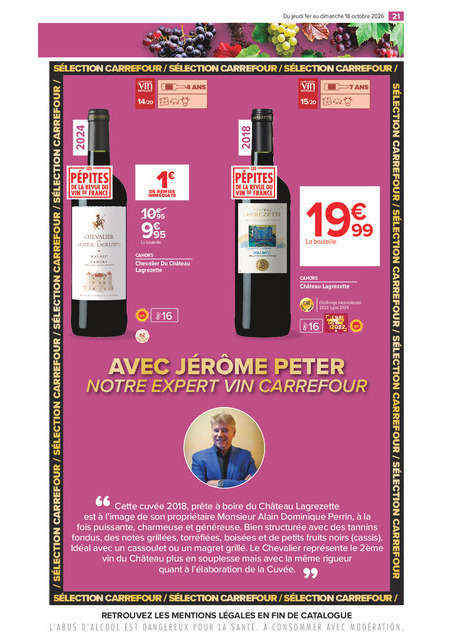 carrefour-market - Flyer Carrefour Market - La Foire Aux Vins pour la semaine prochaine du de jeudi 01/10/2026 au du dimanche 18/10/2026 - page: 21