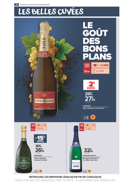 carrefour-market - Flyer Carrefour Market - La Foire Aux Vins pour la semaine prochaine du de jeudi 01/10/2026 au du dimanche 18/10/2026 - page: 70
