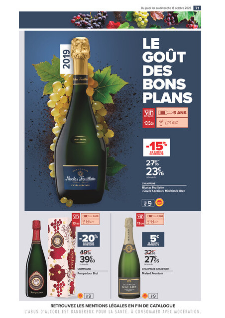 carrefour-market - Flyer Carrefour Market - La Foire Aux Vins pour la semaine prochaine du de jeudi 01/10/2026 au du dimanche 18/10/2026 - page: 71