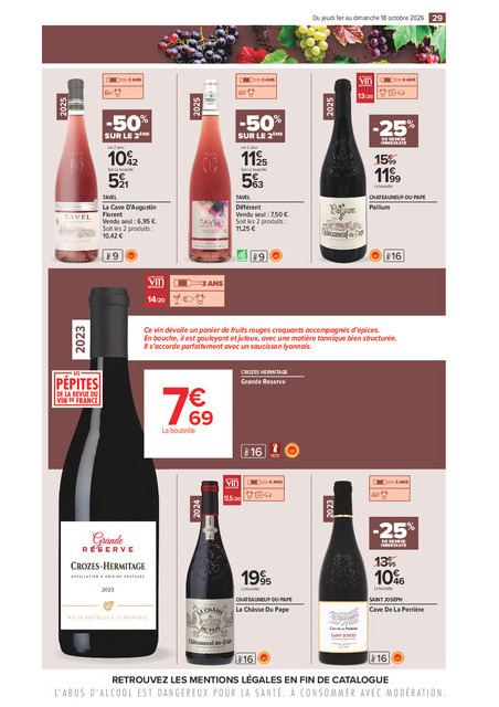 carrefour-market - Flyer Carrefour Market - La Foire Aux Vins pour la semaine prochaine du de jeudi 01/10/2026 au du dimanche 18/10/2026 - page: 29