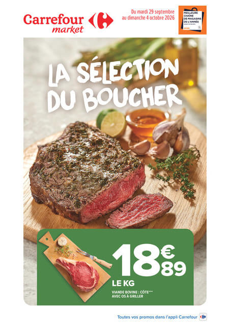 carrefour-market - Flyer Carrefour Market - La Sélection du Boucher pour la semaine prochaine du du mardi 29/09/2026 au du dimanche 04/10/2026