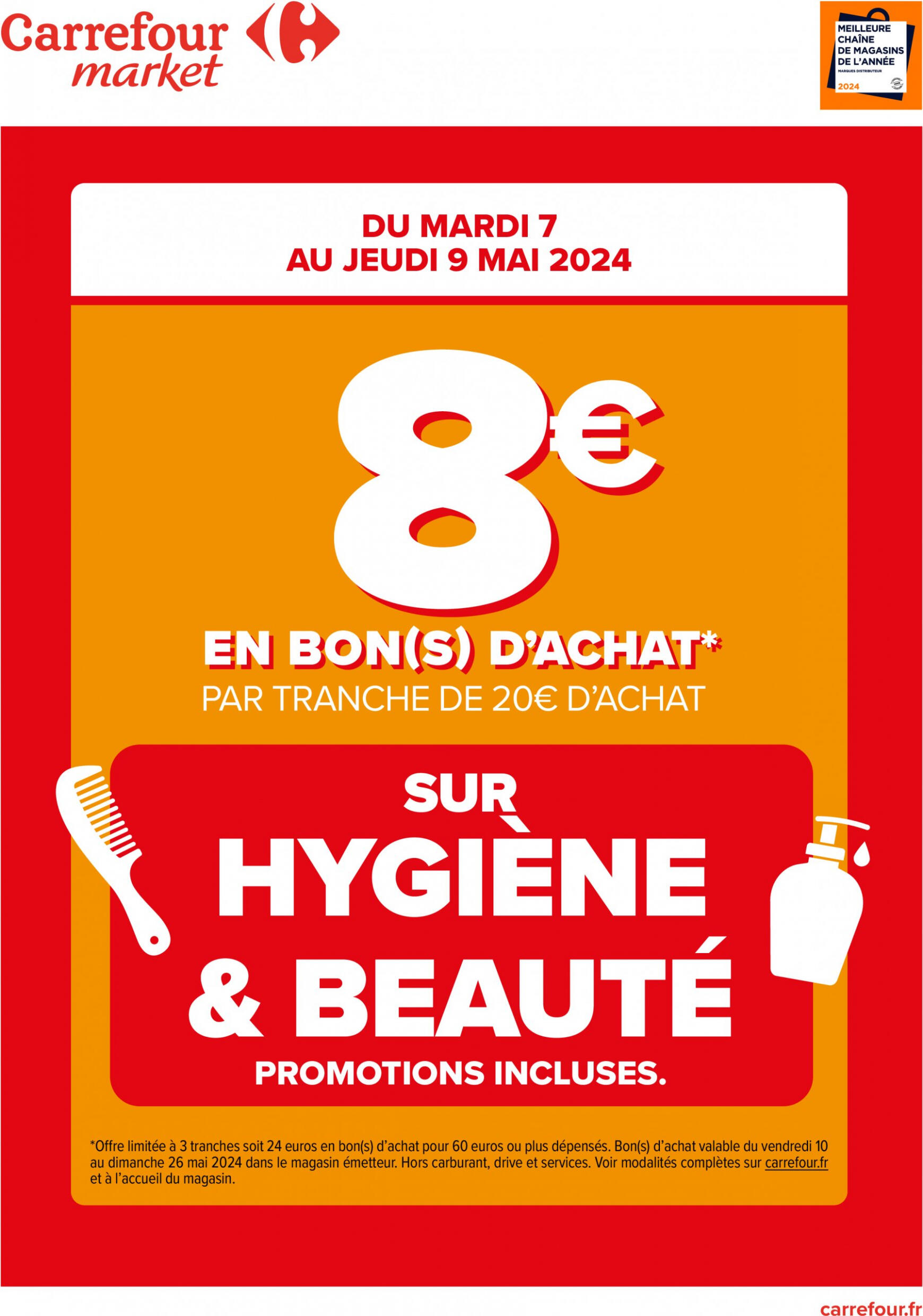 carrefour-market - Prospectus Carrefour Market - 8€ en bon d'achat sur hygiène&beauté actuel 07.05. - 09.05.