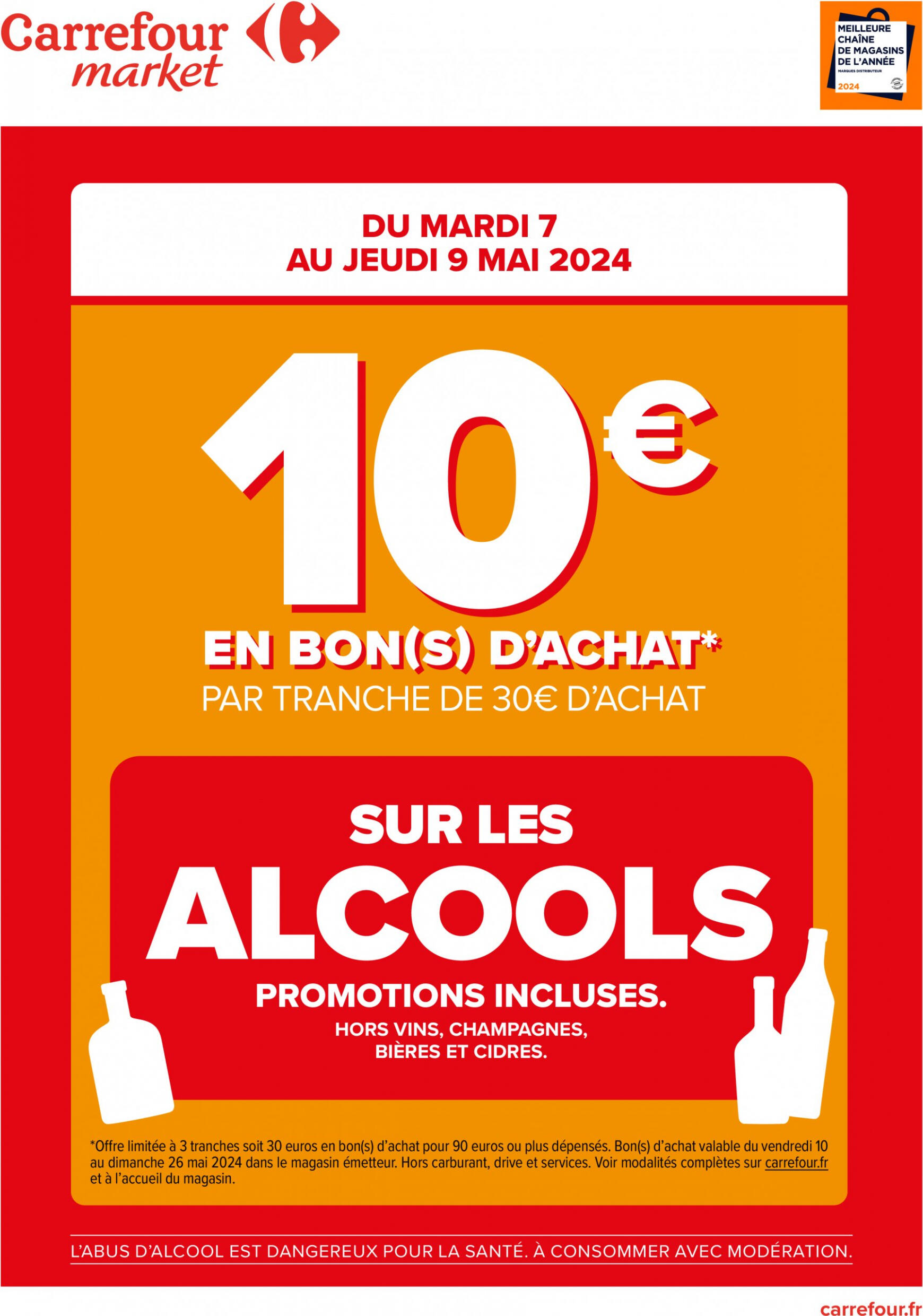 carrefour-market - Prospectus Carrefour Market - 10€ par tranche de 30€ sur Alcool actuel 07.05. - 09.05.