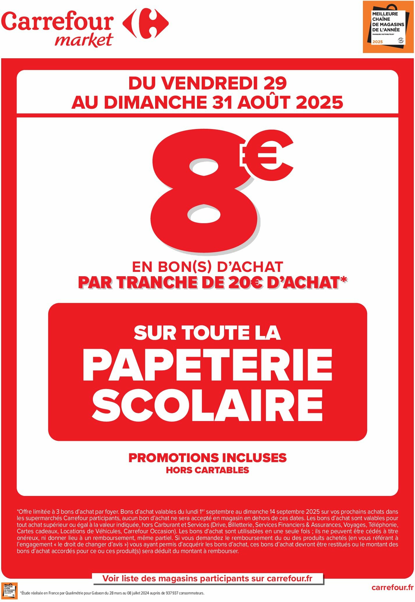 carrefour-market - Catalogue Carrefour Market - Papeterie Scolaire valable du 29/08 au 31/08