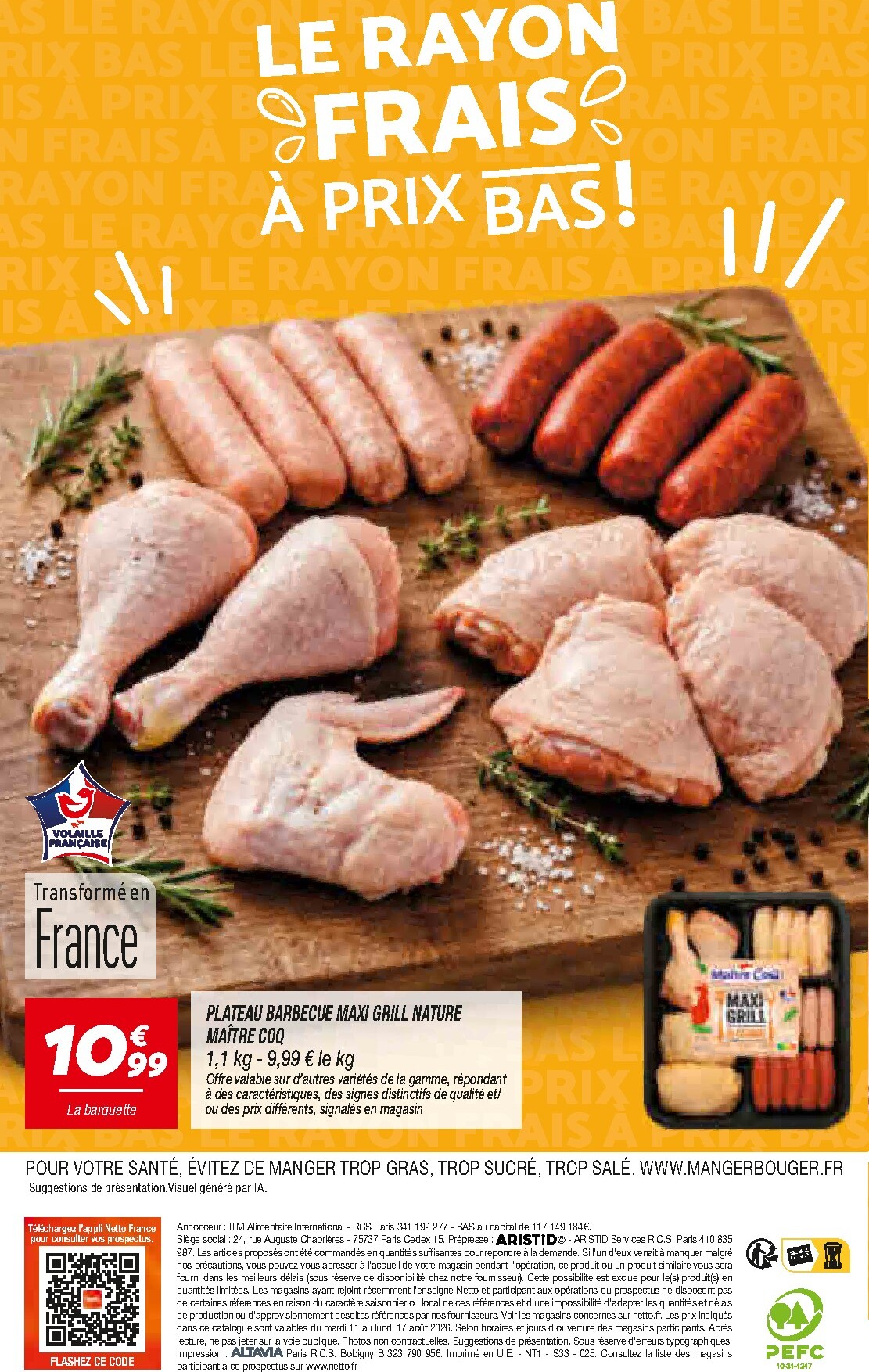 netto - Current Netto - Le Rayon Frais à Prix Bas leaflet valid from du mardi 11/08/2026 to du lundi 17/08/2026 - page: 12