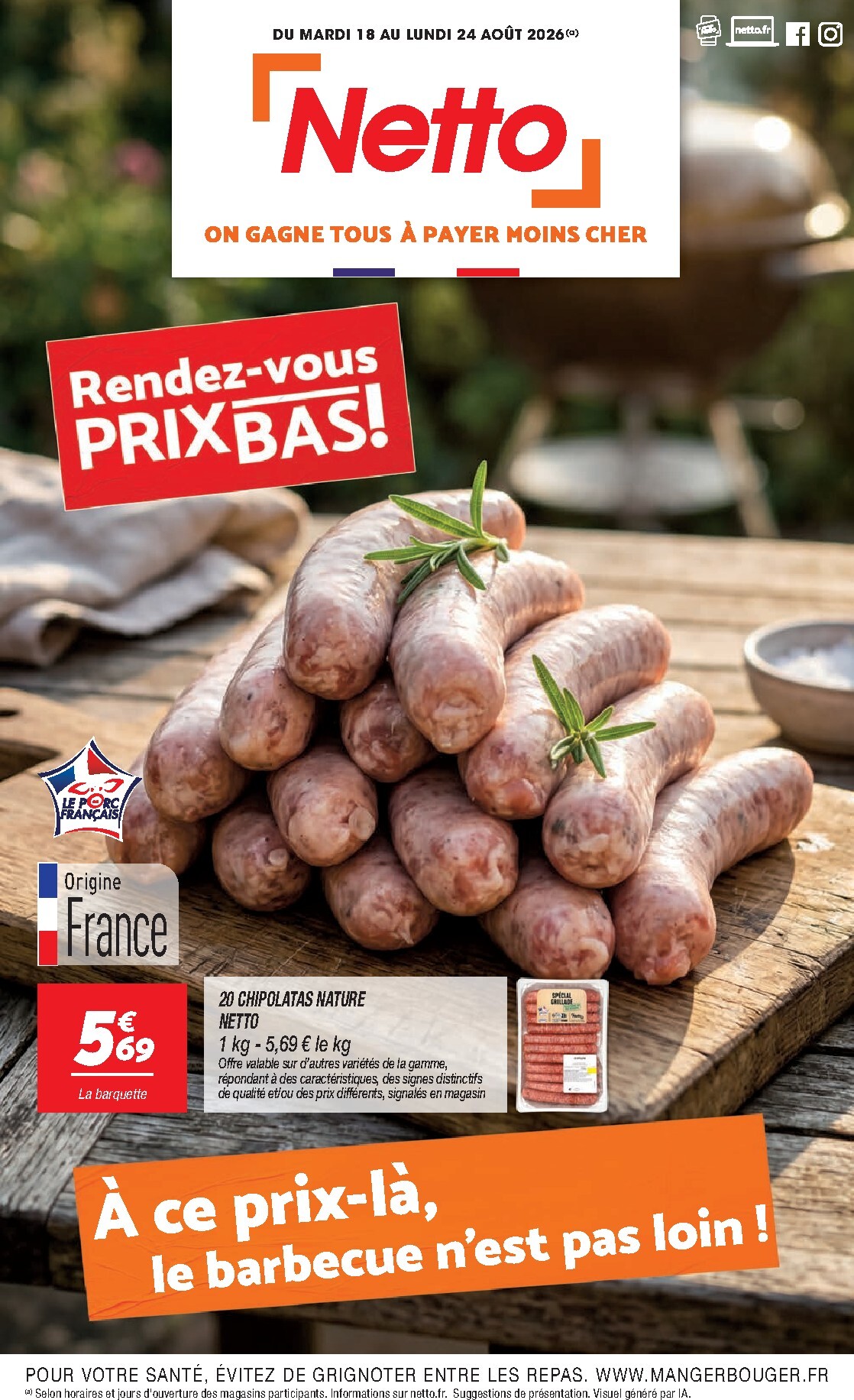 netto - Flyer Netto pour la semaine prochaine du du mardi 18/08/2026 au du lundi 24/08/2026