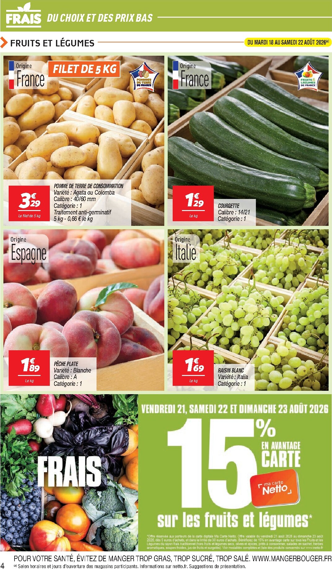 netto - Flyer Netto pour la semaine prochaine du du mardi 18/08/2026 au du lundi 24/08/2026 - page: 4