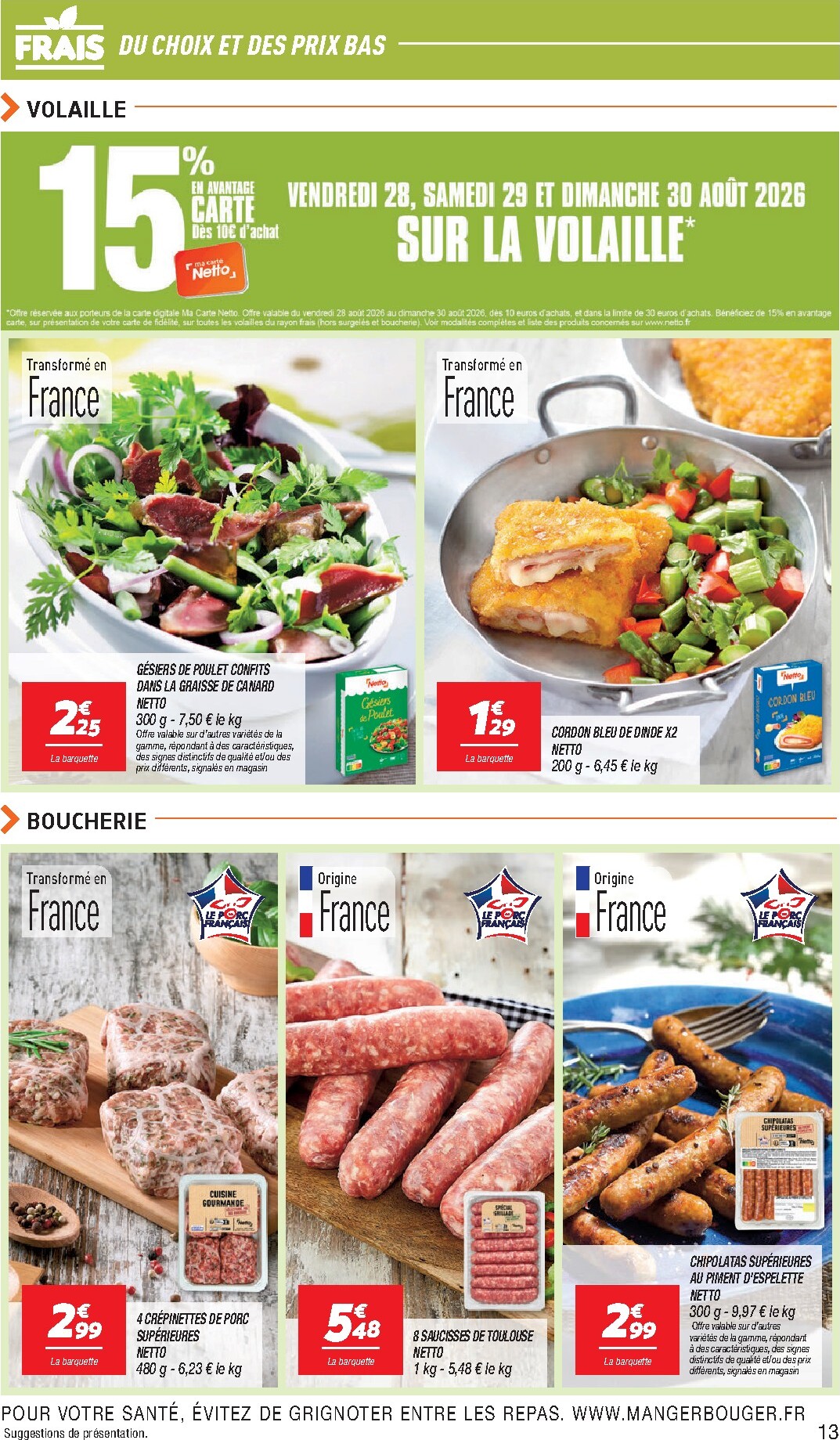 netto - Flyer Netto pour la semaine prochaine du du mardi 25/08/2026 au du lundi 31/08/2026 - page: 13
