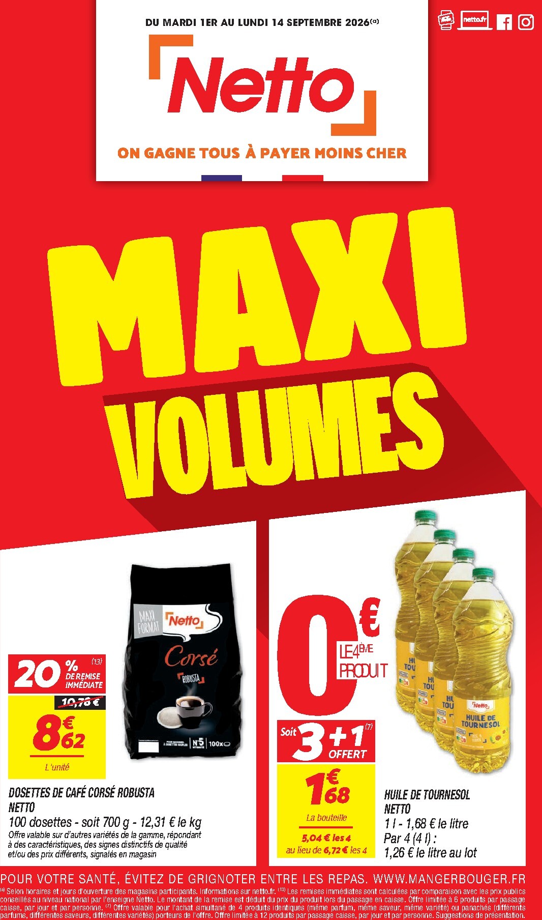 netto - Flyer Netto pour la semaine prochaine du du mardi 01/09/2026 au du lundi 14/09/2026 - page: 1
