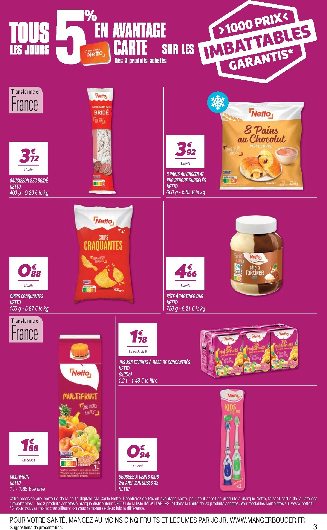 netto - Flyer Netto - Rendez-vous Prix Bas pour la semaine prochaine du du mardi 08/09/2026 au du lundi 14/09/2026 - page: 3
