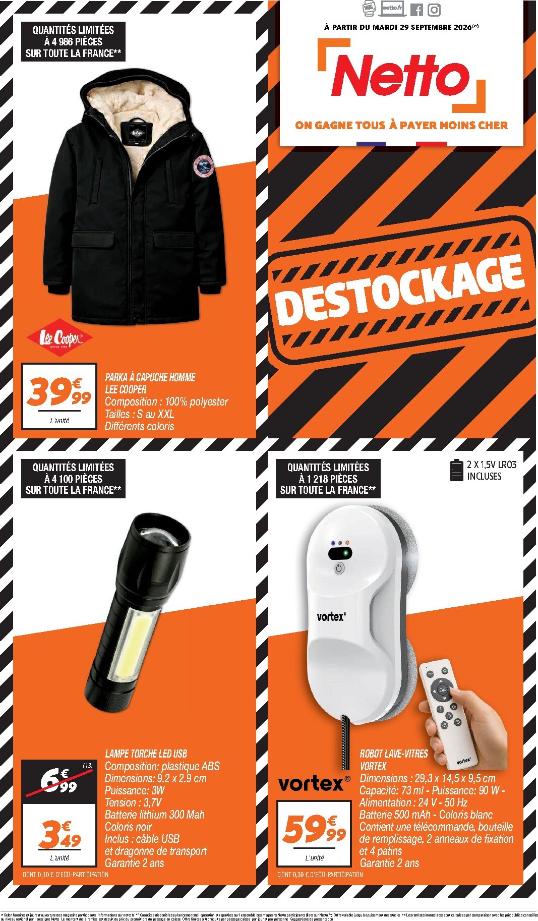 netto - Current Netto - Destockage Octobre leaflet valid from du mardi 29/09/2026 to du samedi 31/10/2026