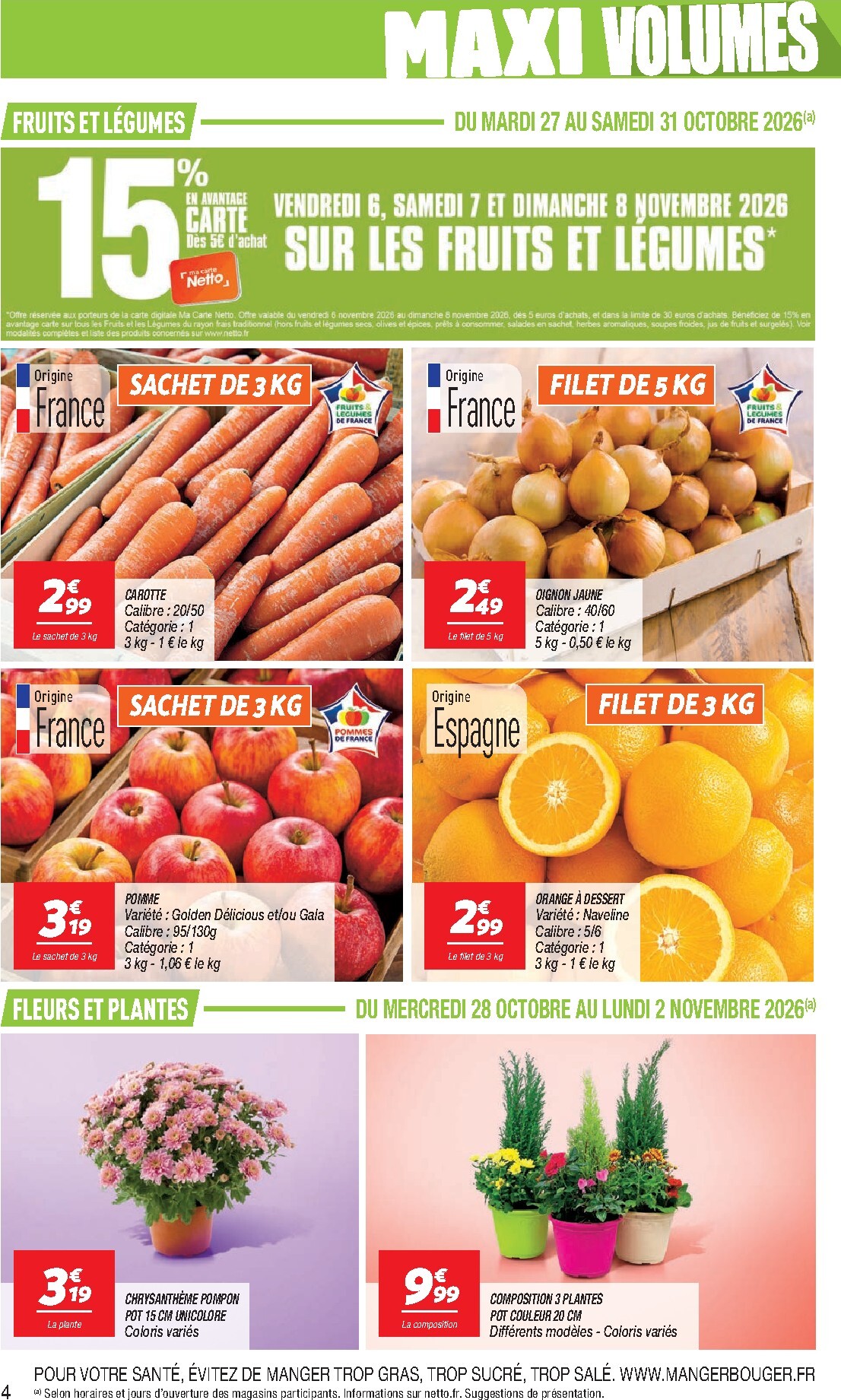 netto - Flyer Netto - Maxi Volumes pour la semaine prochaine du du mardi 27/10/2026 au du lundi 09/11/2026 - page: 4