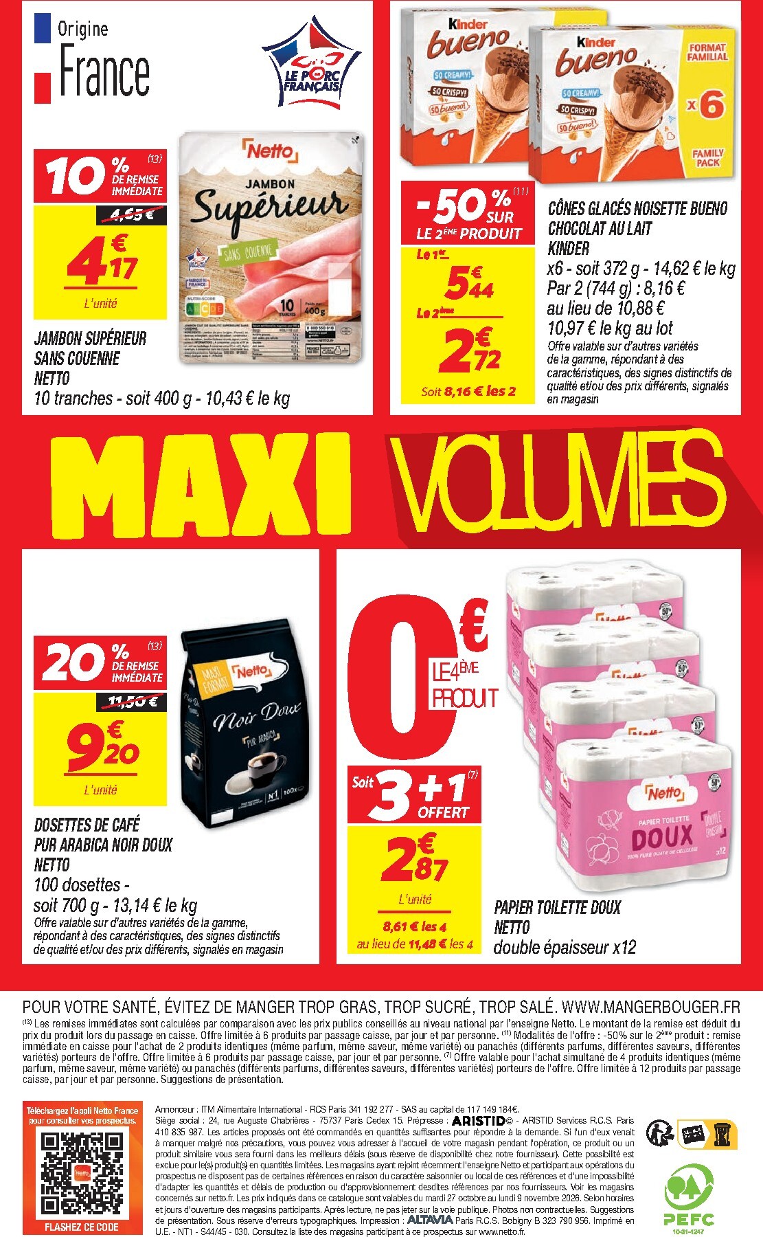 netto - Flyer Netto - Maxi Volumes pour la semaine prochaine du du mardi 27/10/2026 au du lundi 09/11/2026 - page: 16