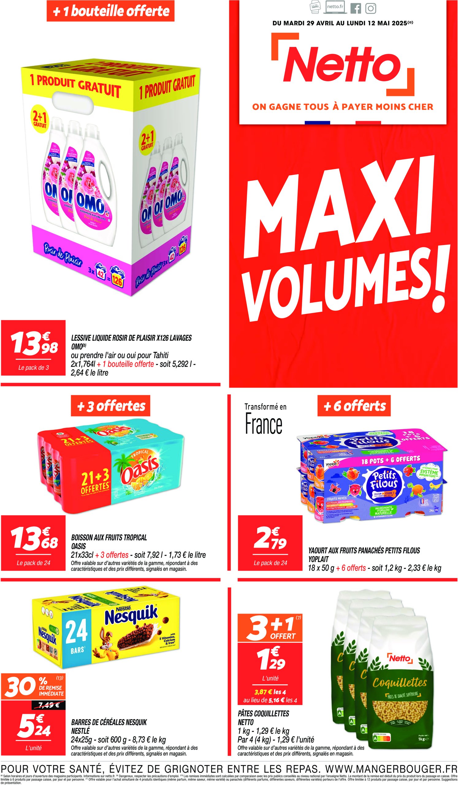 netto - Catalogue Netto - Maxi volumes valable dès 29/04 - 12/05