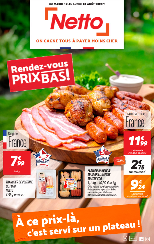 netto - Catalogue Netto valable du 12/08 au 18/08 - page: 1