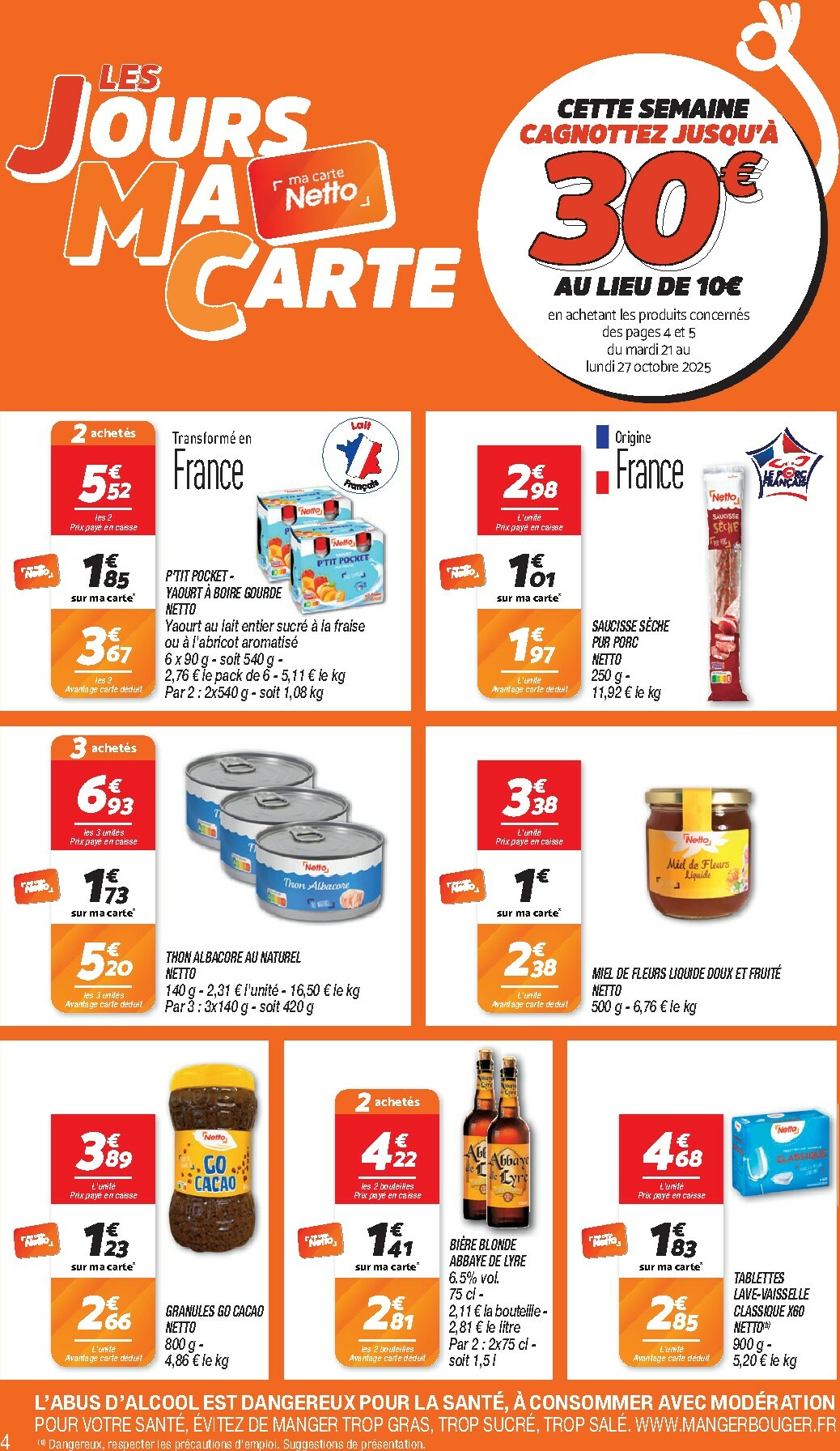 netto - Catalogue Netto - Les Jours Ma Carte valable du 21/10 au 27/10 - page: 4