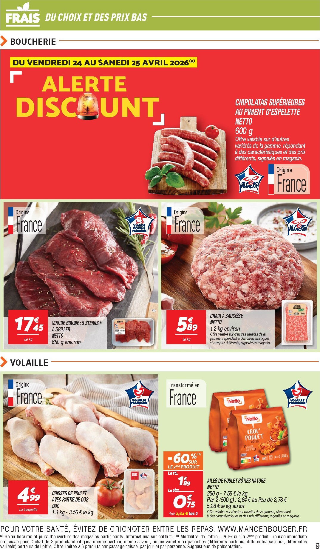 netto - Flyer Netto pour la semaine prochaine du du mardi 21/04/2026 au du lundi 27/04/2026 - page: 9