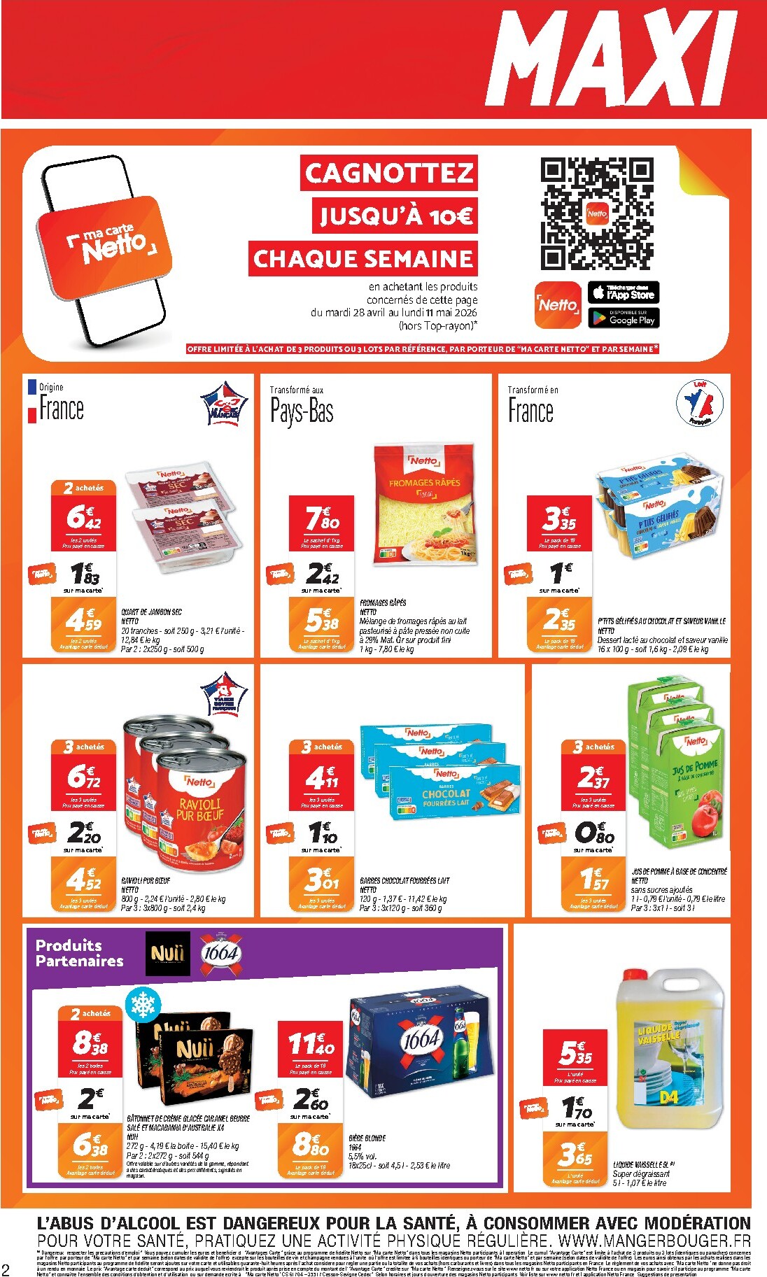 netto - Flyer Netto - Maxi Volumes pour la semaine prochaine du du mardi 28/04/2026 au du lundi 11/05/2026 - page: 2
