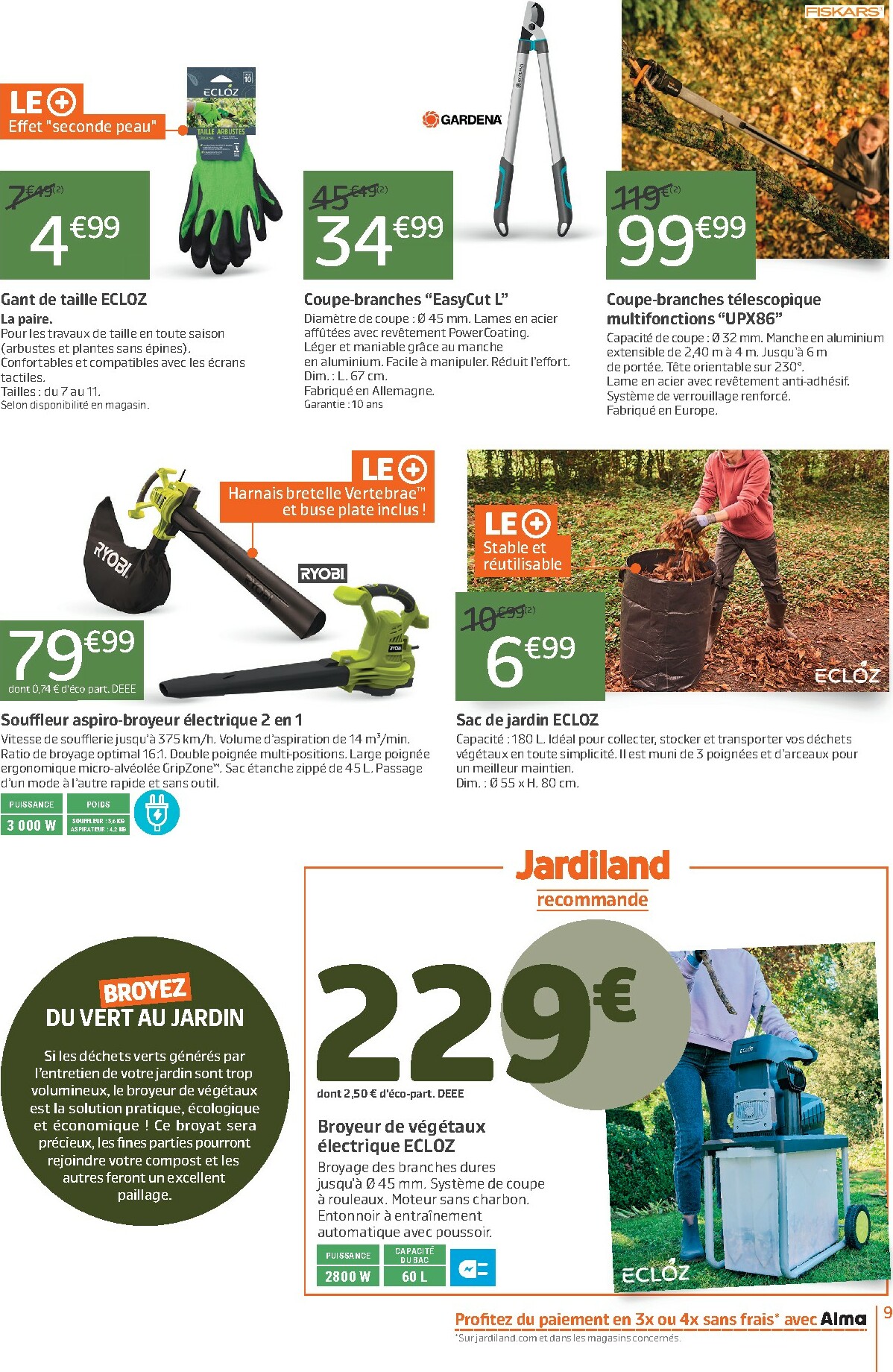 jardiland - Catalogue Jardiland valable du 22/10 au 02/11 - page: 9