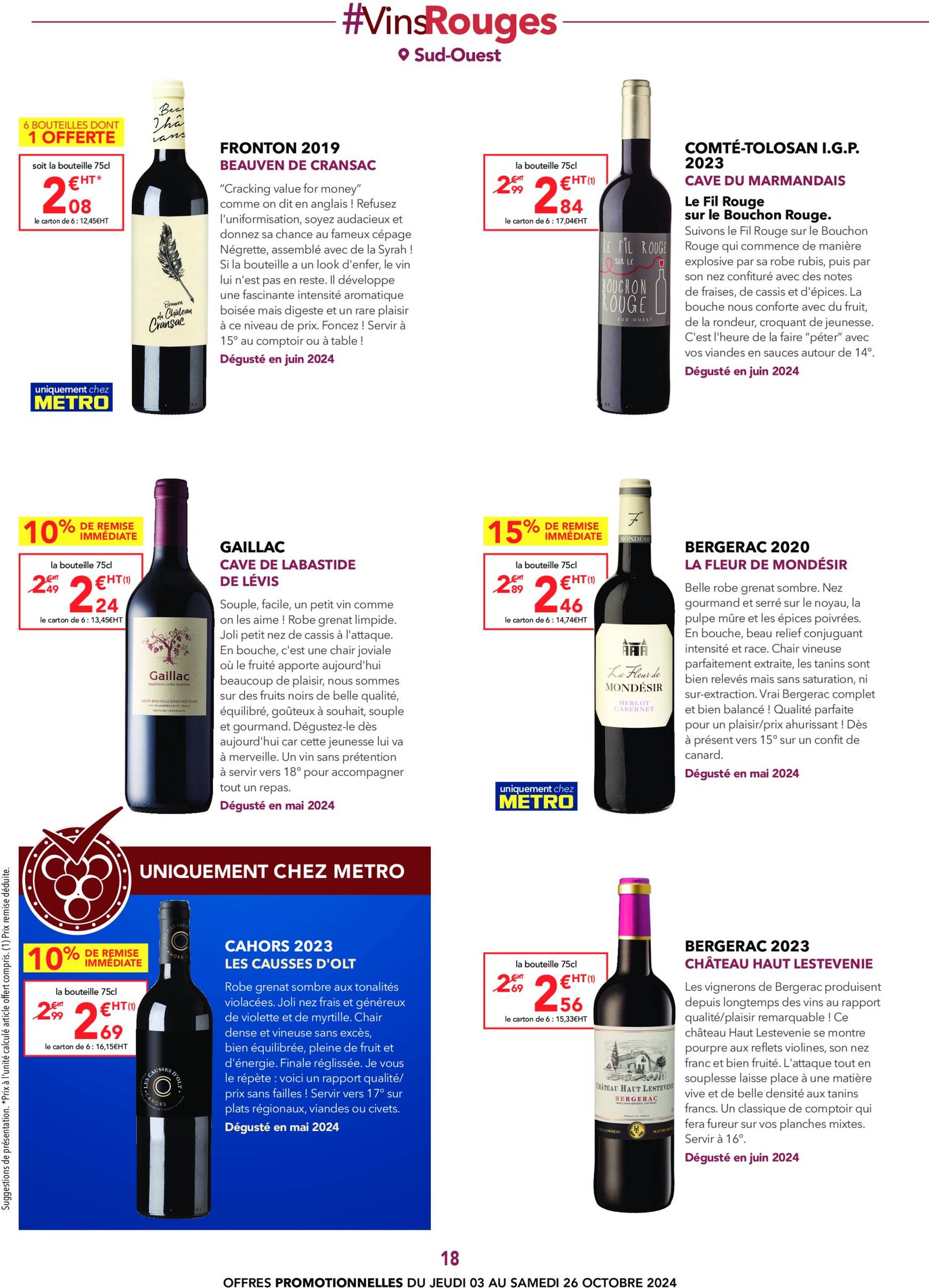 metro - Catalogue Metro - Carte des Vins valable dès 03.10. - 26.10. - page: 18