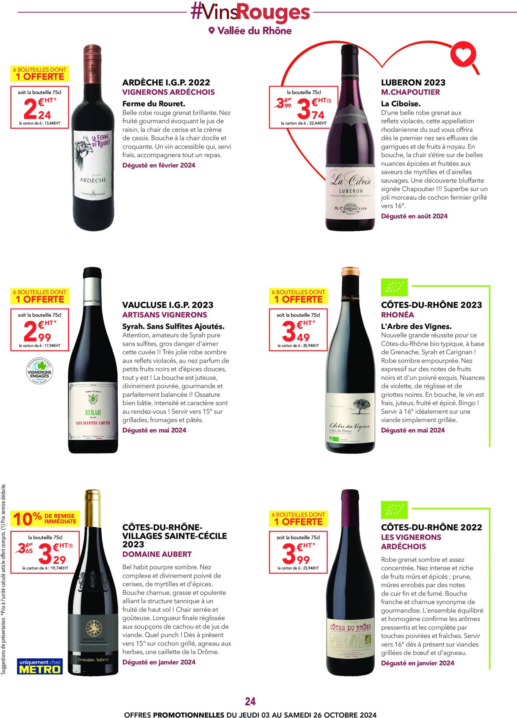 metro - Catalogue Metro - Carte des Vins valable dès 03.10. - 26.10. - page: 24