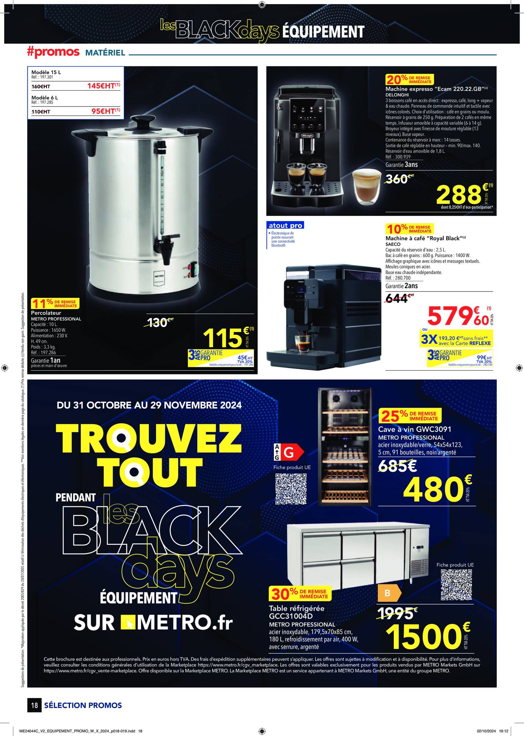 metro - Catalogue Metro - Sélection Promos Equipement valable dès 31.10. - 30.11. - page: 18