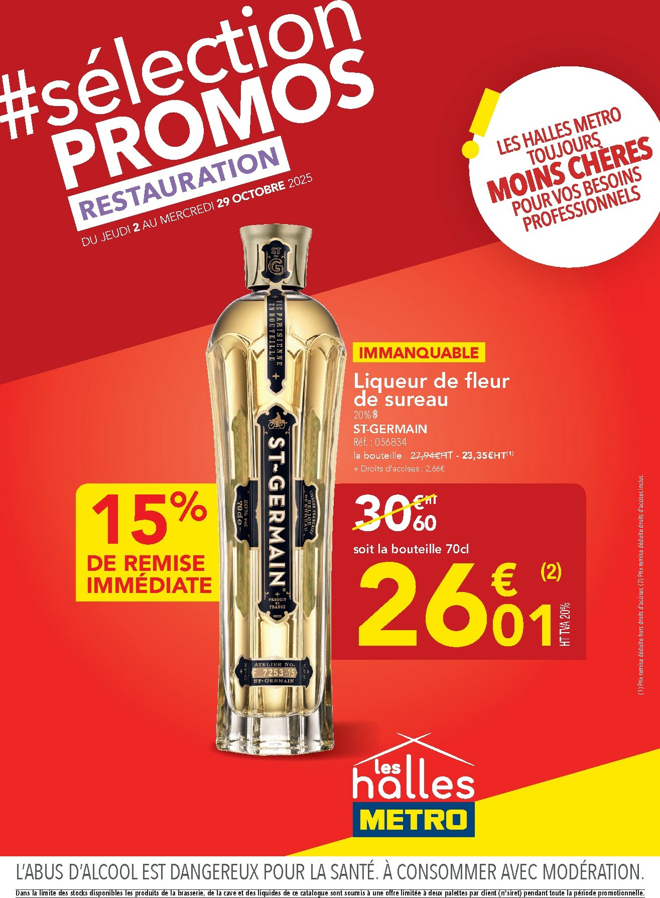 metro - Catalogue Metro - Sélection Promos Restauration valable du 02/10 au 29/10