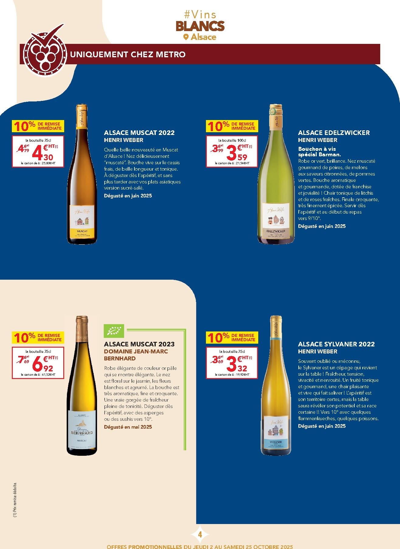 metro - Catalogue Metro - Carte des vins Alsace valable du 02/10 au 25/10 - page: 4