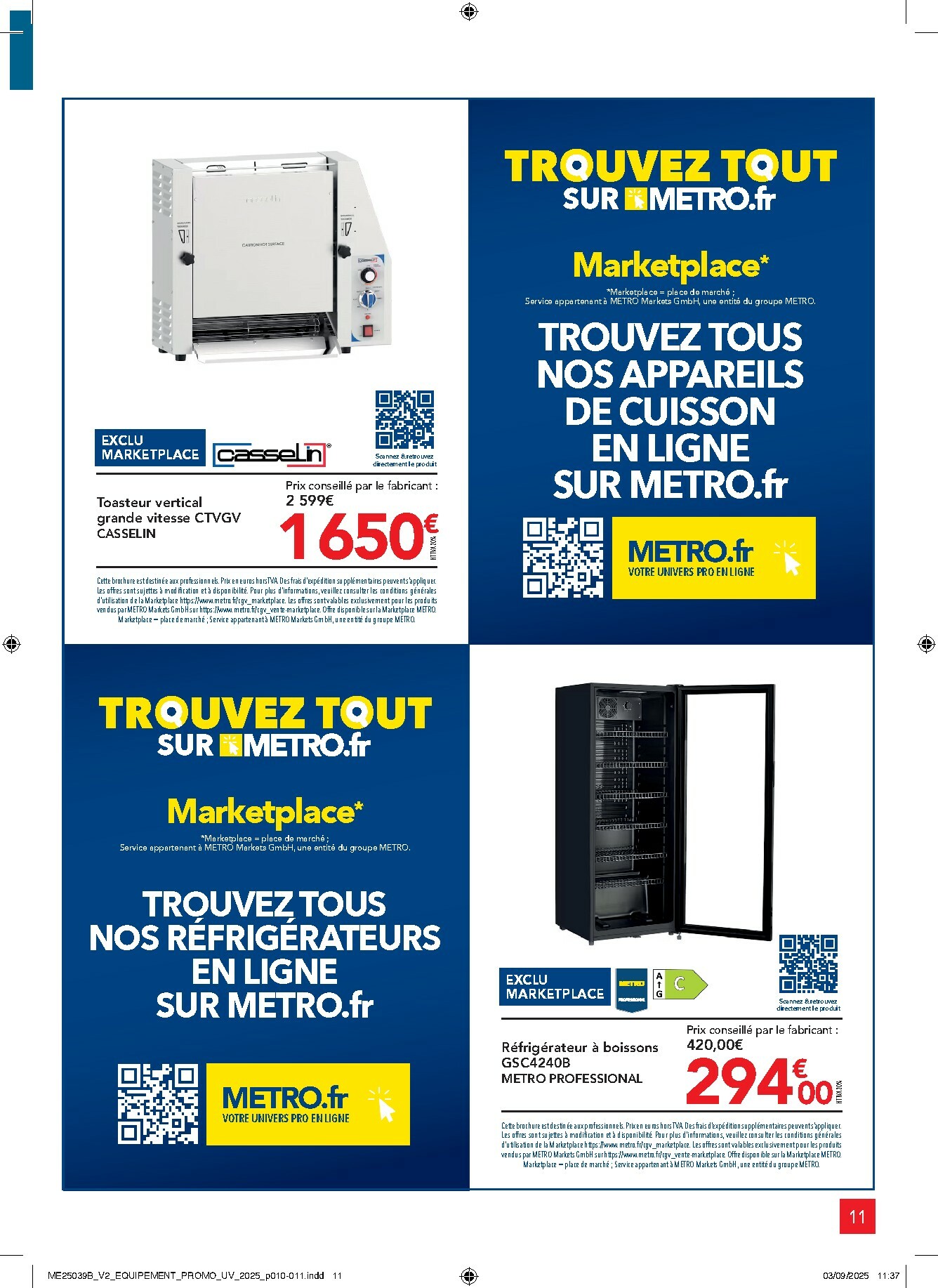 metro - Catalogue Metro - Sélection Promos Equipement valable du 02/10 au 29/10 - page: 11