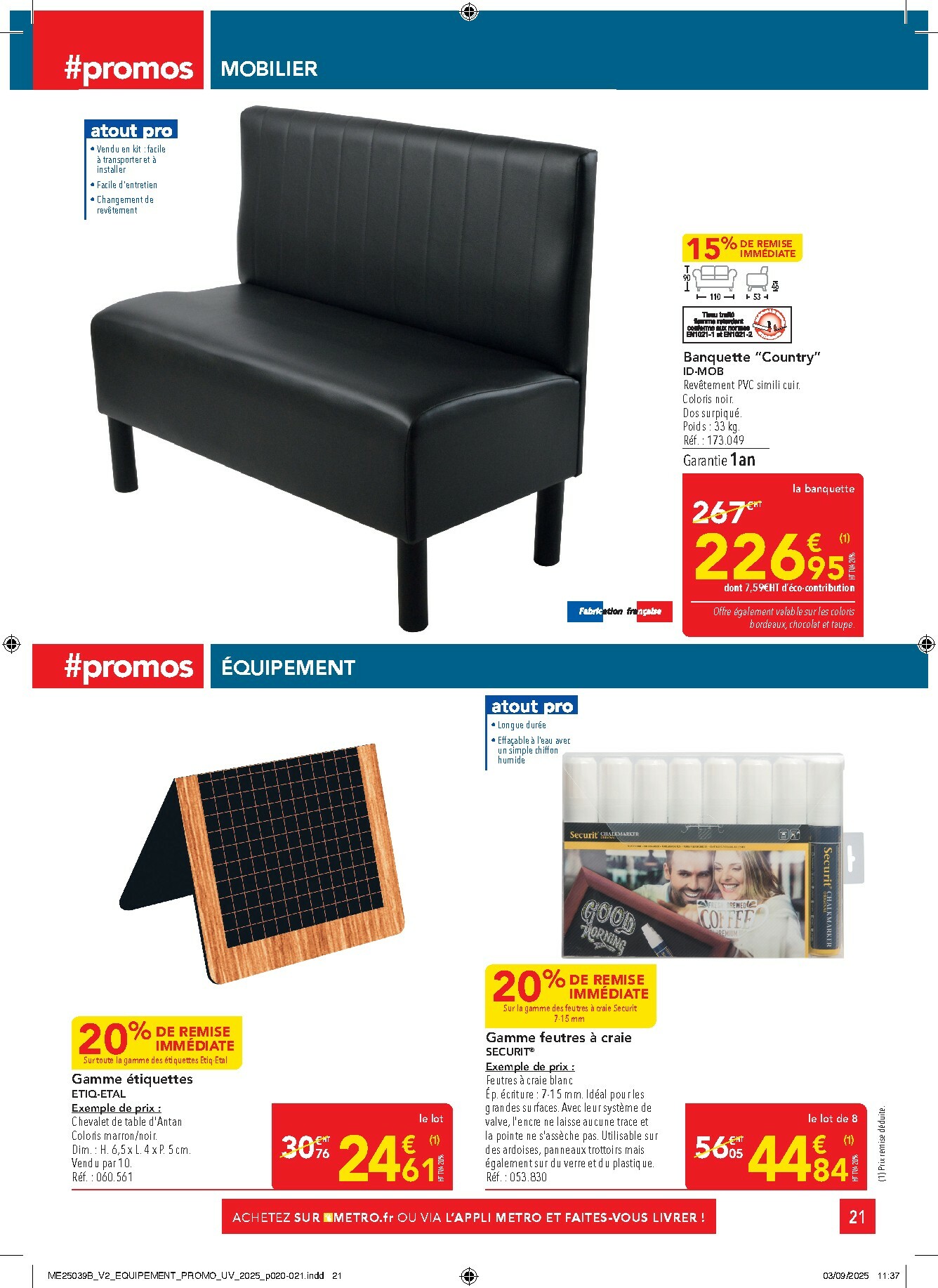 metro - Catalogue Metro - Sélection Promos Equipement valable du 02/10 au 29/10 - page: 21