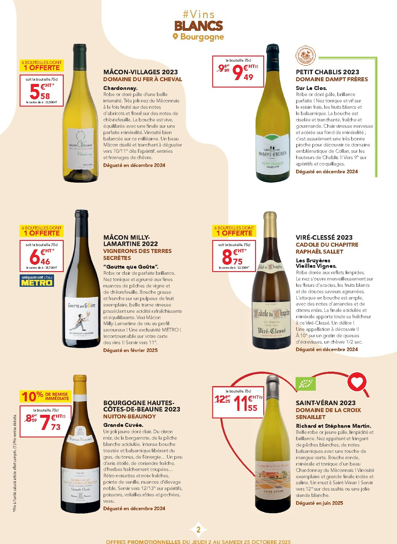 metro - Catalogue Metro - Carte des vins Bourgogne valable du 02/10 au 25/10 - page: 2