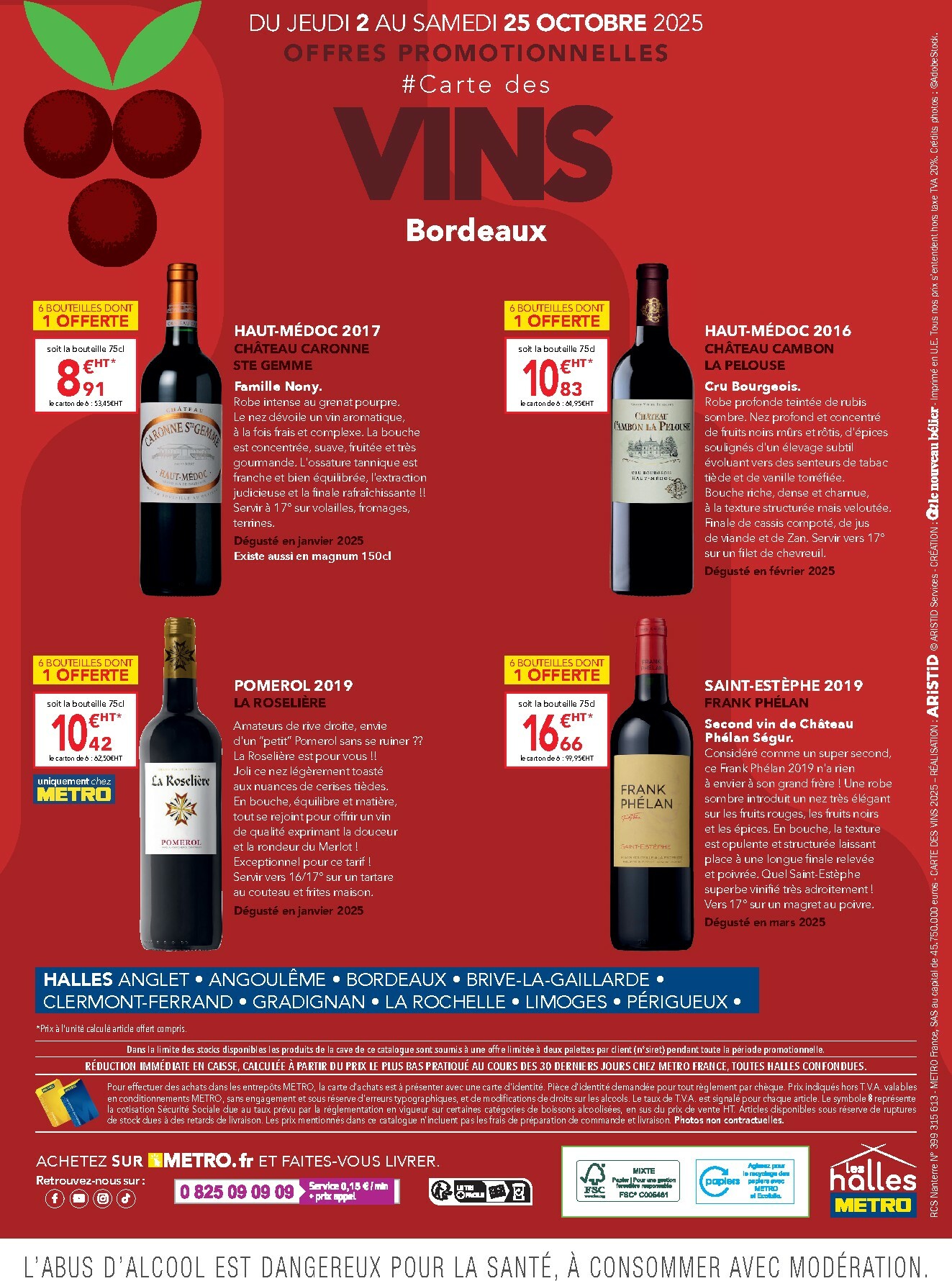 metro - Catalogue Metro - Carte des vins Bordeaux valable du 02/10 au 25/10 - page: 8