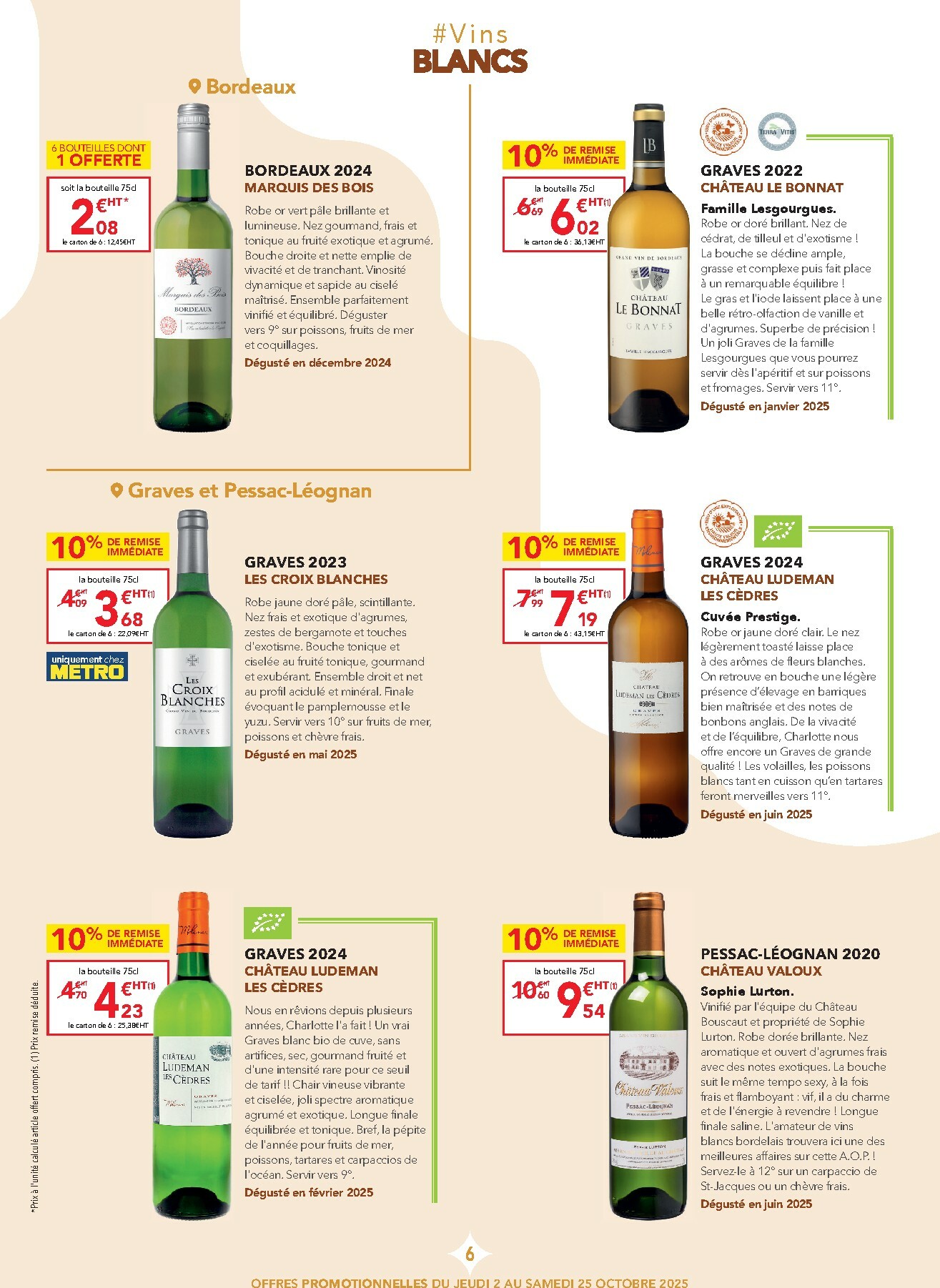 metro - Catalogue Metro - Carte des vins Bordeaux valable du 02/10 au 25/10 - page: 6