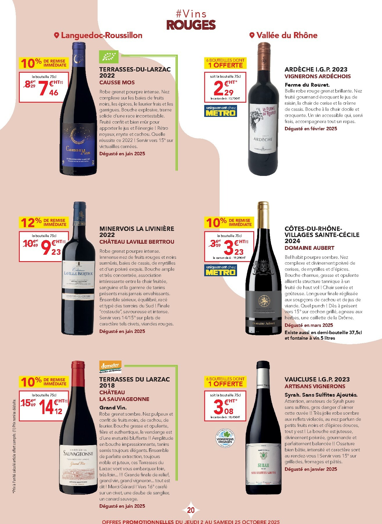 metro - Catalogue Metro - Carte des vins valable du 02/10 au 25/10 - page: 20