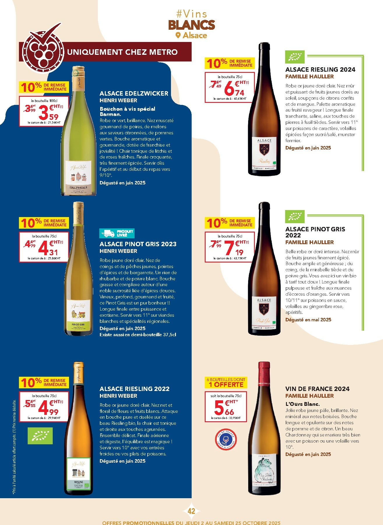 metro - Catalogue Metro - Carte des vins valable du 02/10 au 25/10 - page: 42