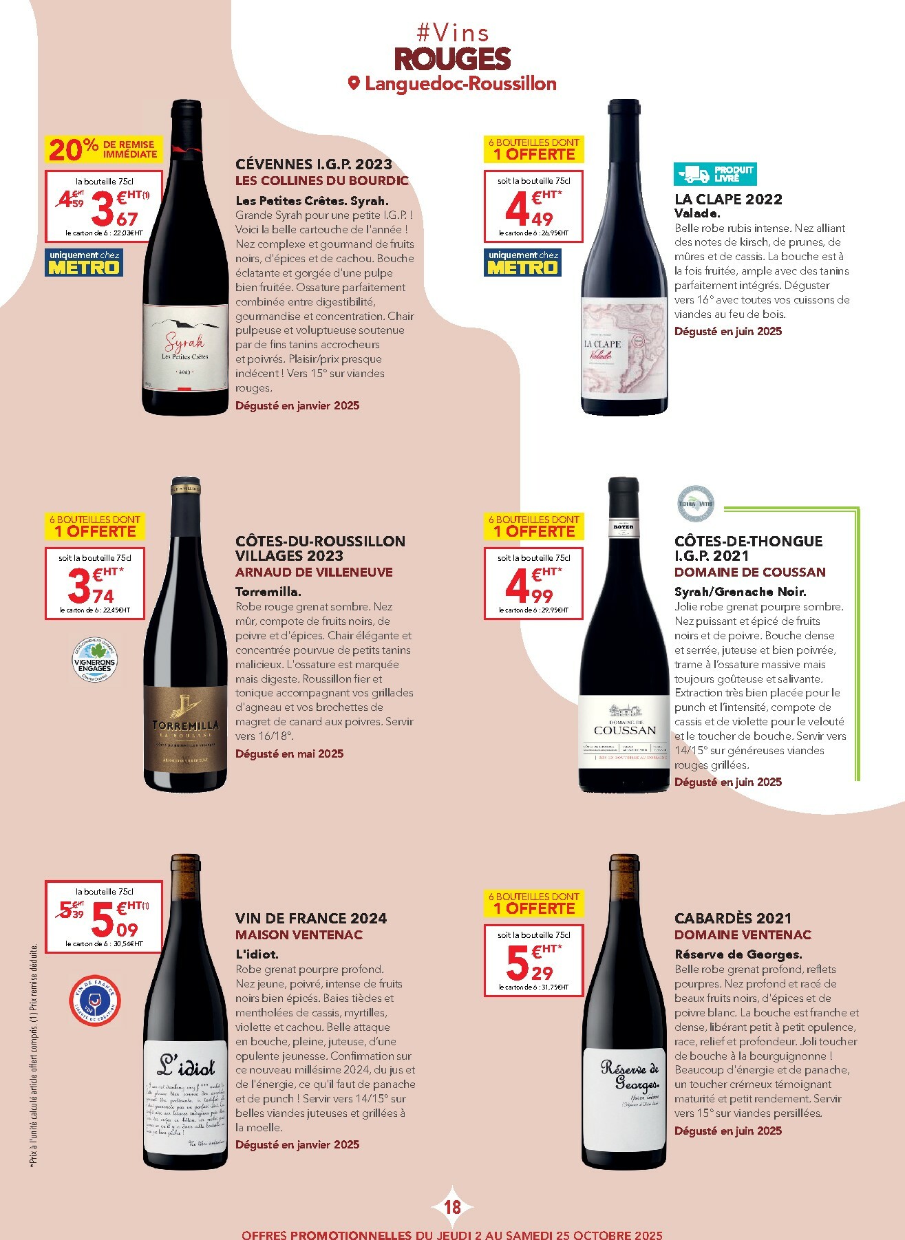 metro - Catalogue Metro - Carte des vins valable du 02/10 au 25/10 - page: 18